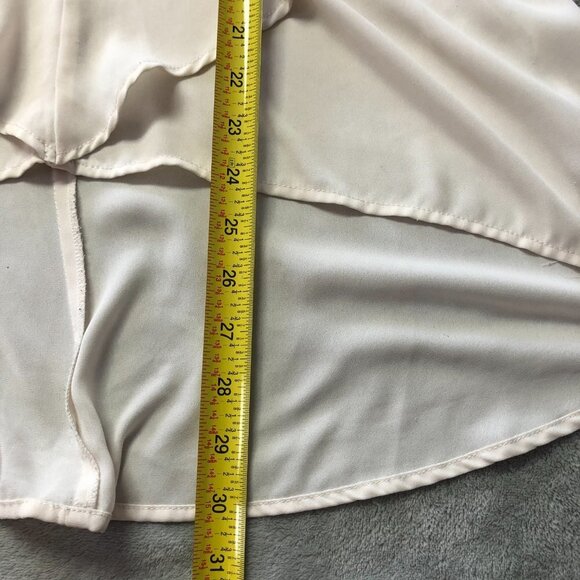 Spense Cream Sleeveless Blouse With Beaded Deep V Neckline Size Medium - Picture 10 of 11